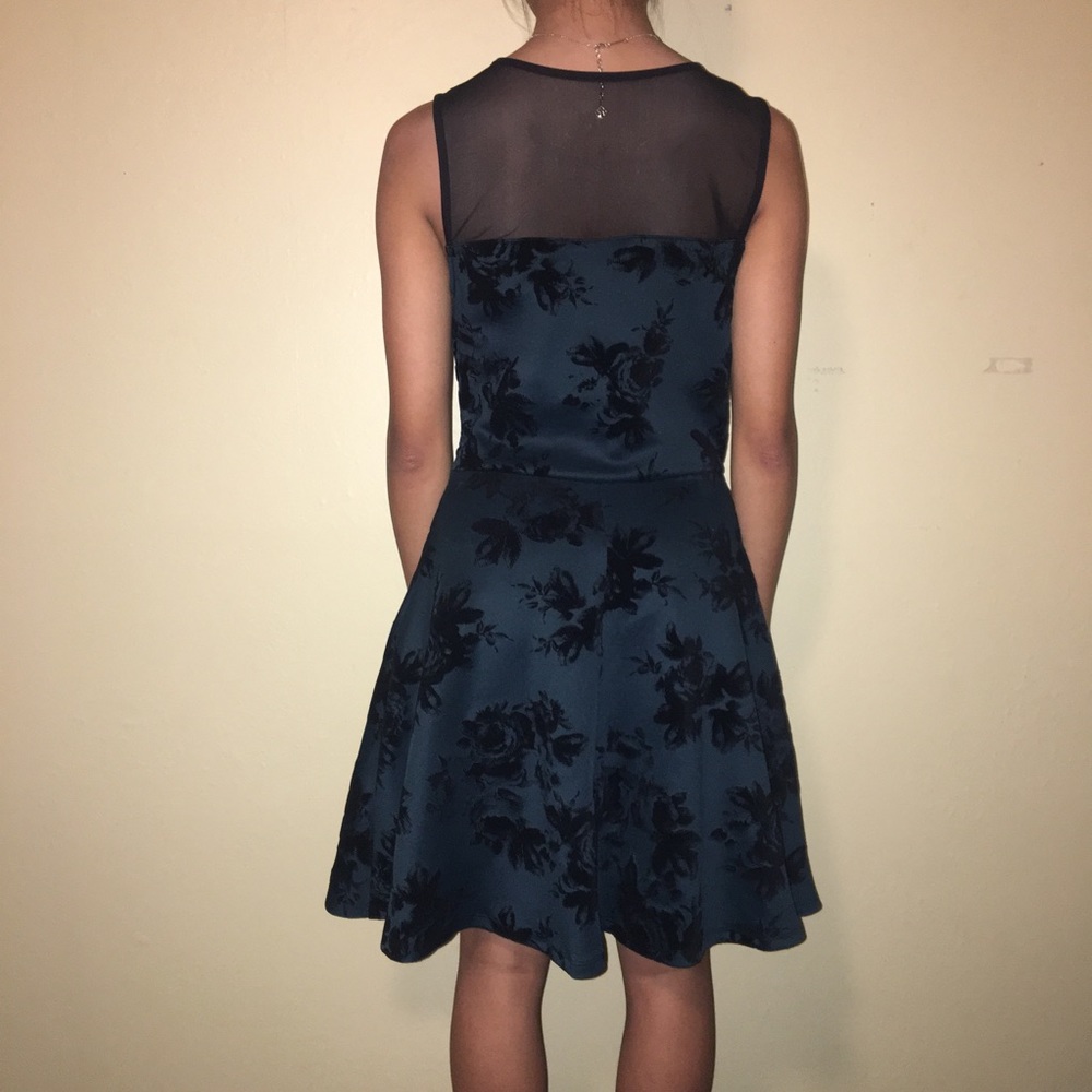 Fit and Flare dress with velvet flower print